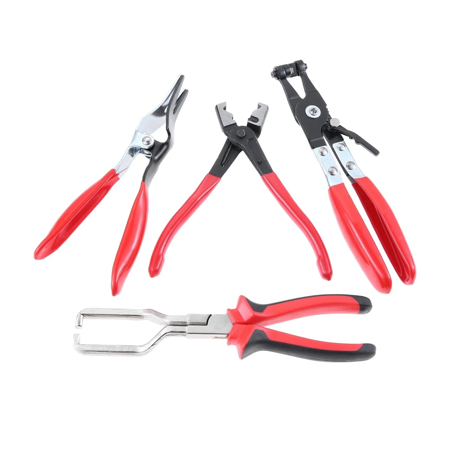 4-Piece Alloy Steel Hose Clamp Pliers Set | Multi-Angle Tool Kit