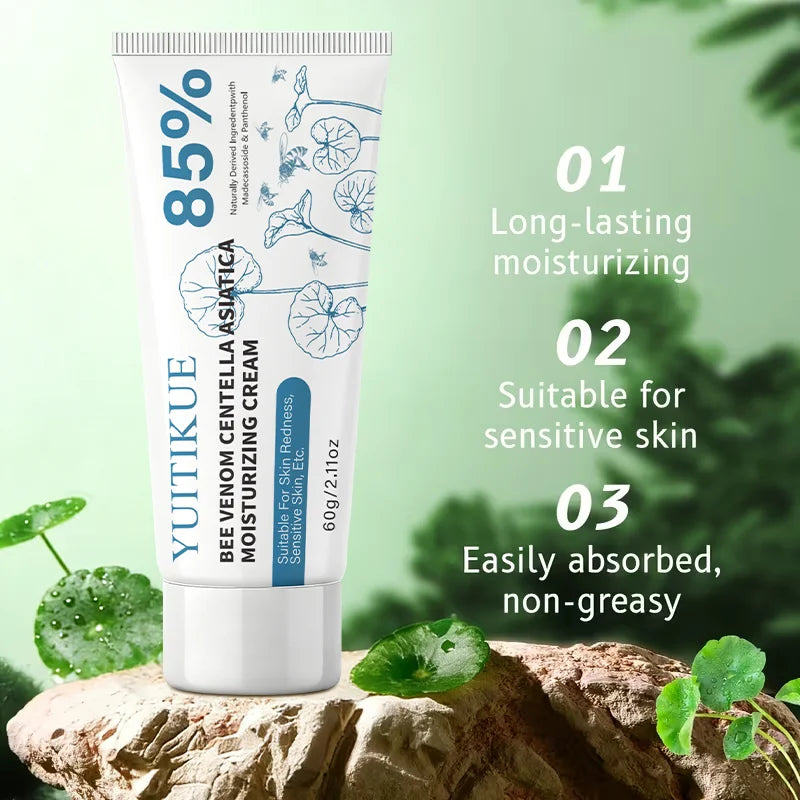 YUITIKUE Bee Venom Centella Asiatica Moisturizing Cream 60g 85% Natural Formula for Sensitive, Redness-Prone Skin Peaceful Pleasures Health and Wellness