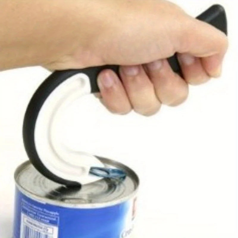 Easy Grip Hook Can Opener - Durable Plastic，Suitable for Families and Restaurants，Ideal Christmas Party Accessories Peaceful Pleasures Health and Wellness Black