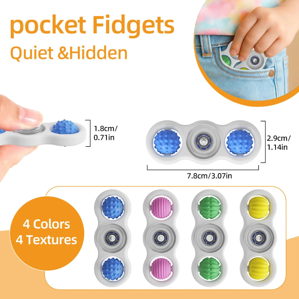 Fidget Silicone Sensory Toy Rotating Rolling Gyroscope Decompression Toy For Anxiety Relief Sensory Autism Toys Peaceful Pleasures Health and Wellness
