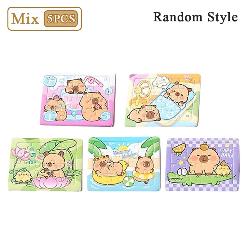 Capybara Jigsaw Puzzles for Kids – Educational 5-Piece Toy