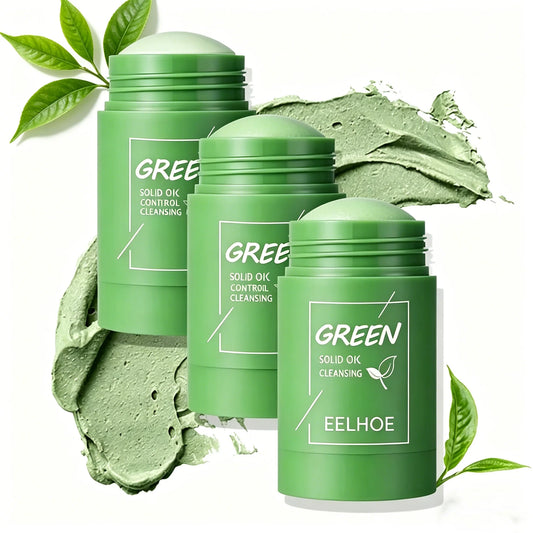 1~5PCS Green Tea Clay Stick For Face Green Mask Stick Smear Acne Shrink Blackhead Green Tea Extract Facial Mask Pore Cleansing Peaceful Pleasures Health and Wellness