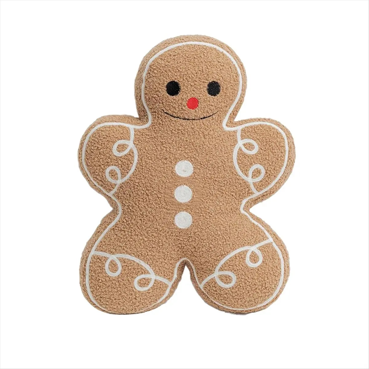 Gingerbread Man Christmas Throw Pillow – Festive Plush Cushion Peaceful Pleasures Health and Wellness