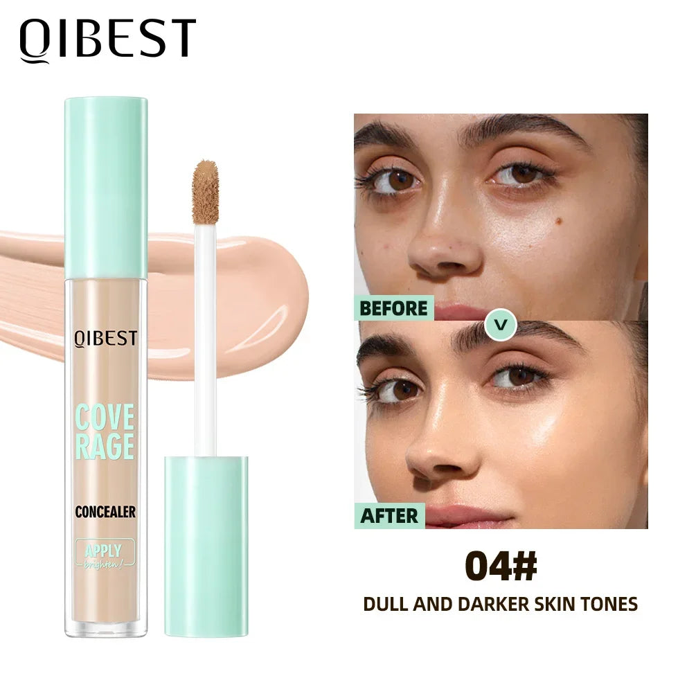 QIBEST Liquid Foundation Cream For Face High Coverage Makeup Base Waterproof Moisturizing Concealer Professional Cosmetics Peaceful Pleasures Health and Wellness 04
