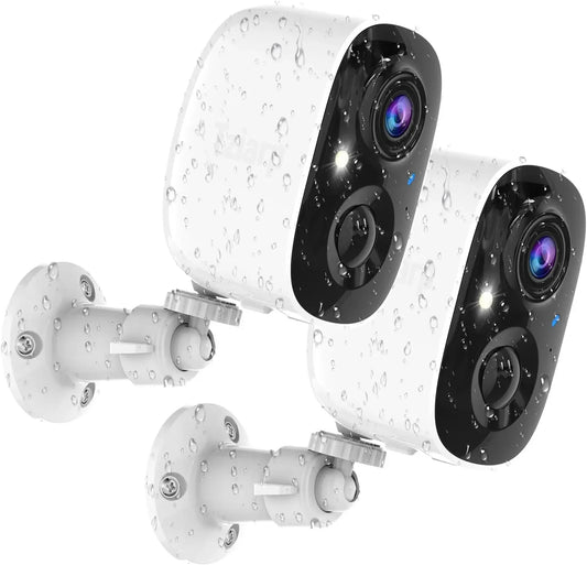 Wireless Outdoor Security Camera 2K AI Motion Color Night Vision 2-Pack Smart Home & Security Peaceful Pleasures Health and Wellness United States
