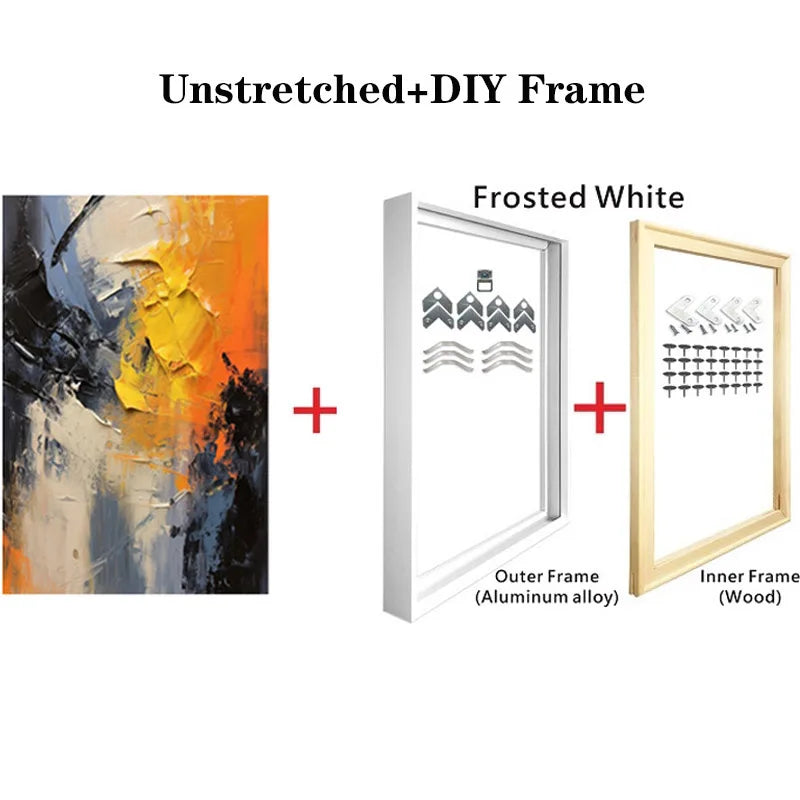 Original Hand-Painted 3D Texture Wall Art for Living Room And Bedroom Unique Gift Idea Peaceful Pleasures Health and Wellness With DIY Frame 3 80x120cm