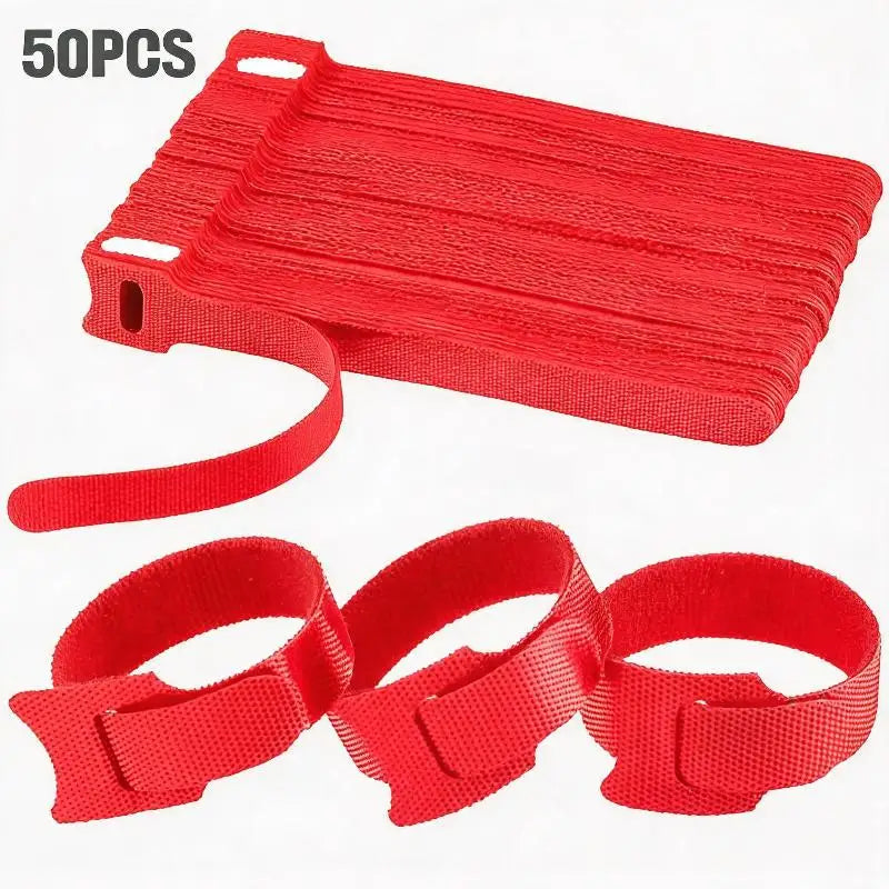 50pcs Reusable Cable For Untangled Cables Charging Cables And Other Cable Management Items Peaceful Pleasures Health and Wellness Red 50pcs