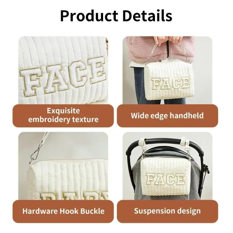 Embroidered Diaper Bag – Lightweight Pram Hanging Mom Bag
