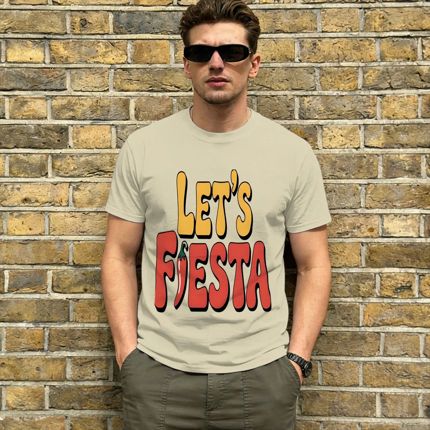 Vintage T Shirt Summer Let's Party Fiesta Trendy Cool T Shirts 100% Cotton Tee Shirt for Men Y2K Fun Cheap Short Sleeve Tops Peaceful Pleasures Health and Wellness