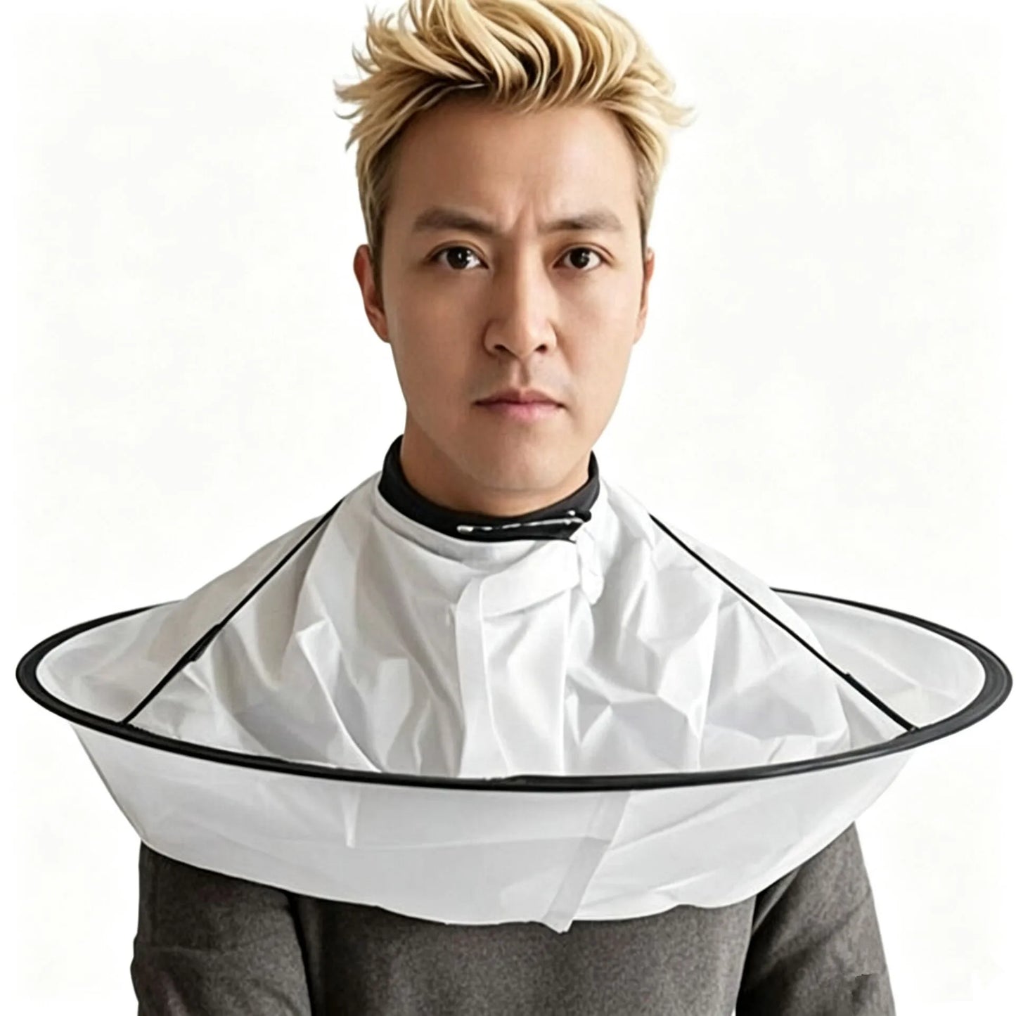 Professional salon-grade hairdressing cape—non-stick, adjustable neck duster, suitable for stylists and barbers Peaceful Pleasures Health and Wellness WHITE