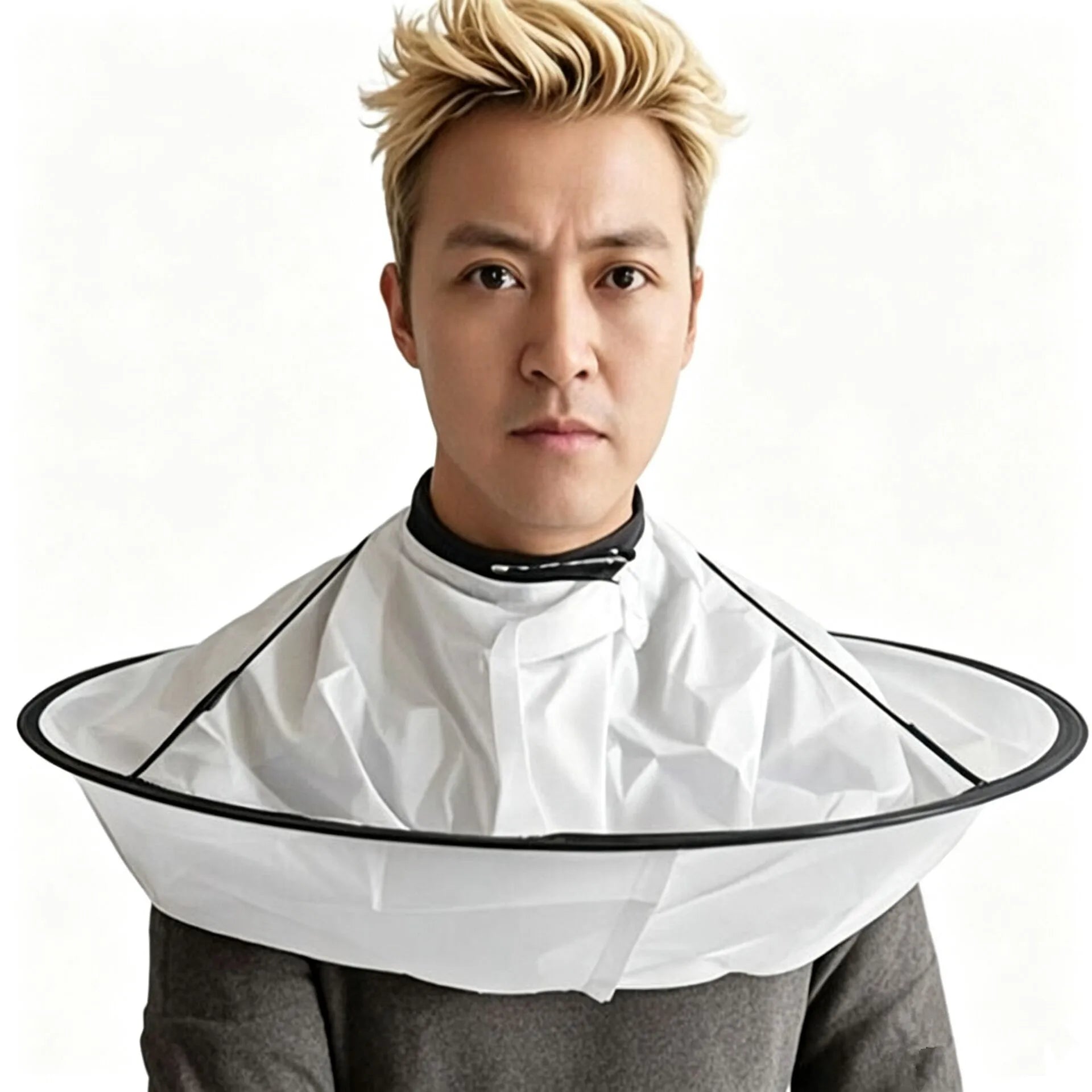 Professional salon-grade hairdressing cape—non-stick, adjustable neck duster, suitable for stylists and barbers Peaceful Pleasures Health and Wellness WHITE