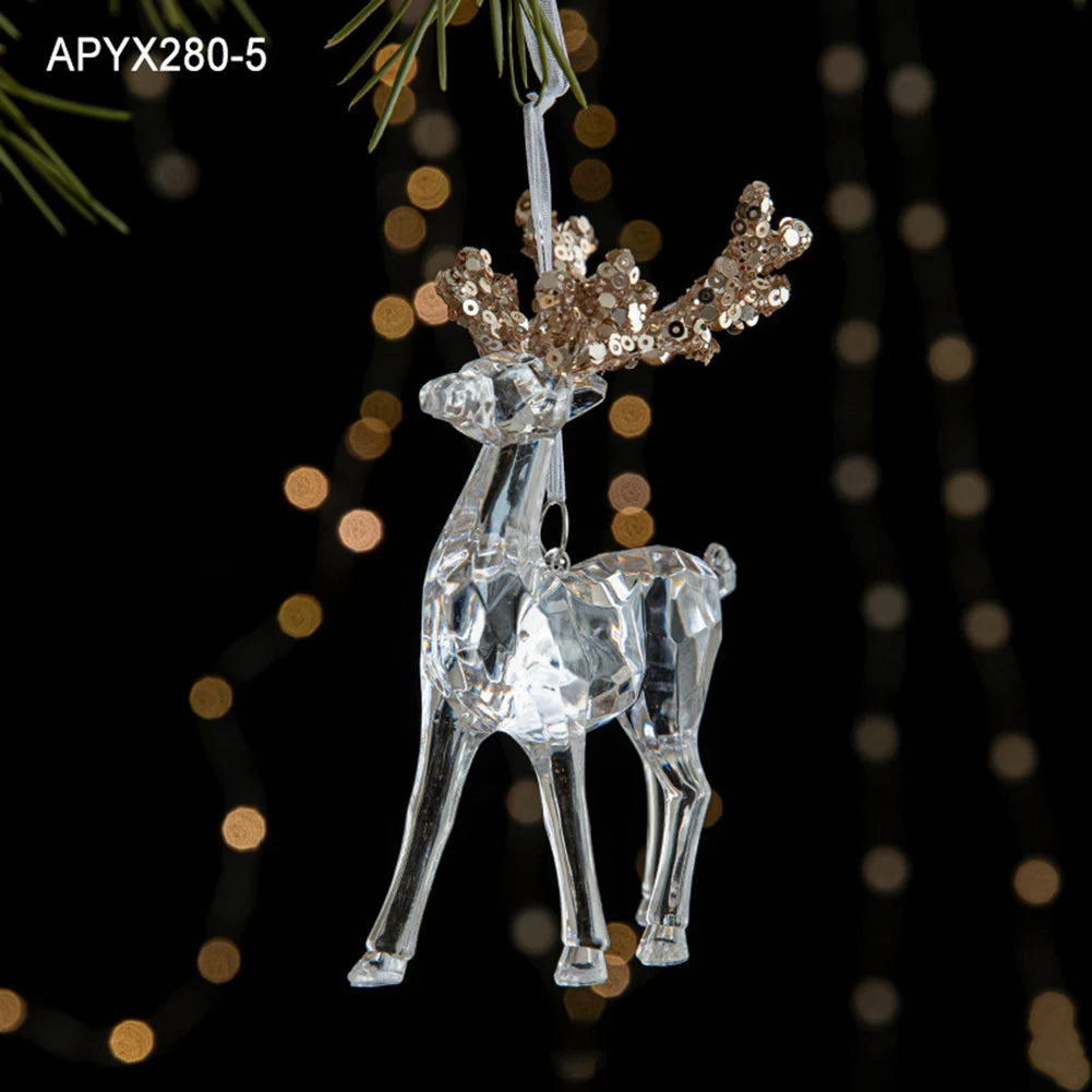 Crystal Acrylic Snowflake Christmas Tree Hanging Ornaments