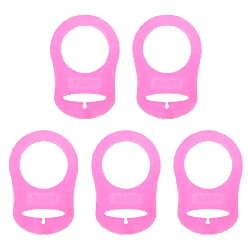 5pc Silicone Pacifier Holder Clip Adapter Rings – Baby DIY