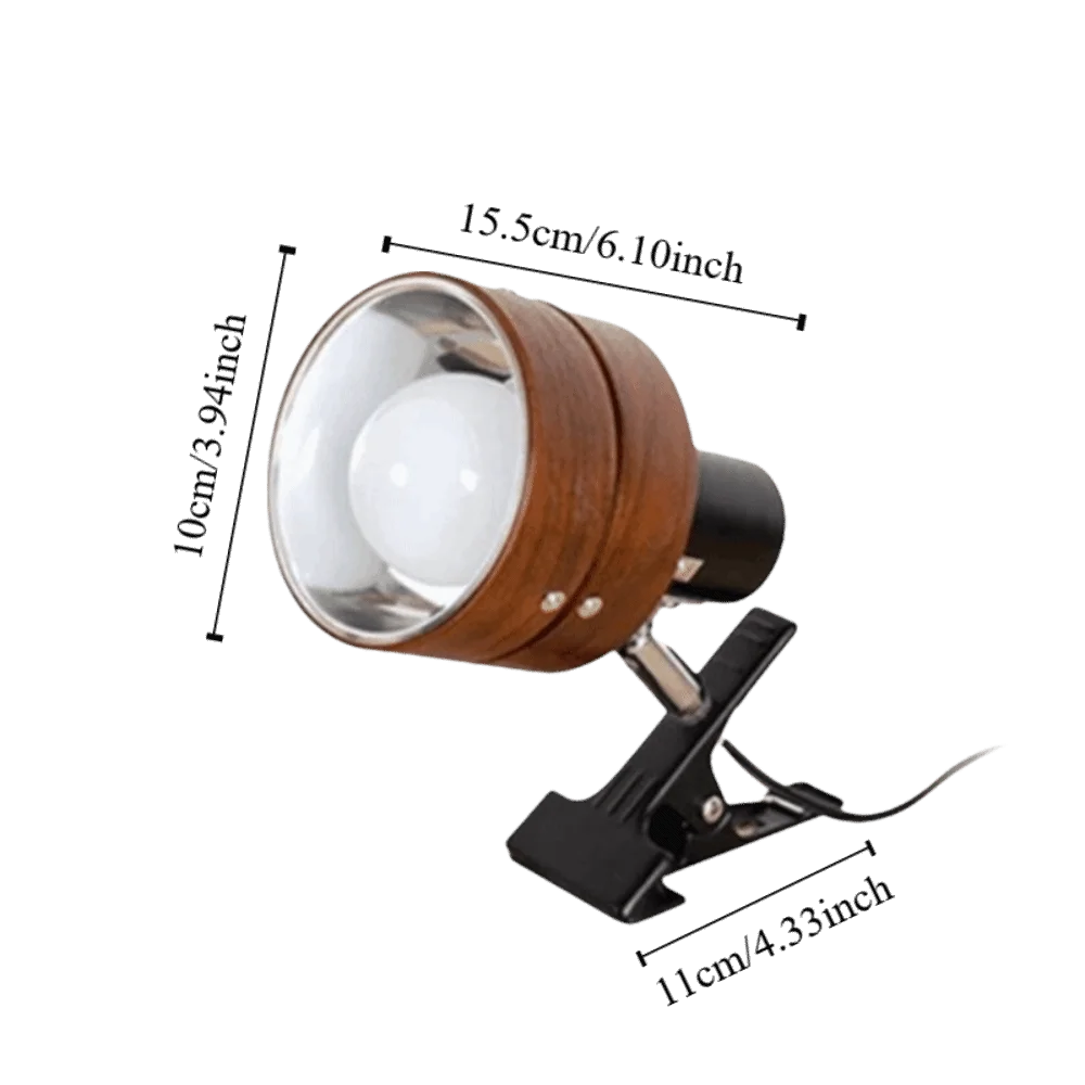 Retro Japanese Solid Wood Swing Arm Clip Wall Lamp 7W LED
