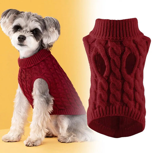 Turtleneck Knit Pet Sweater for Dogs & Cats | Winter Pullover Pet Knit Sweater Oasis Select