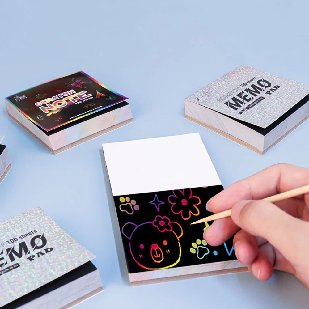100 Sheets Scratch Paper Colorful Graffiti Student Drawing Sandpaper
