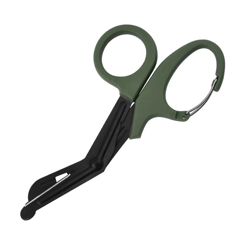 Gauze Scissors Stainless Steel Portable Elbow Home Outdoor Trimming Clip Multi-color Multi-specification Outdoor Camping Use Peaceful Pleasures Health and Wellness Green 15cm