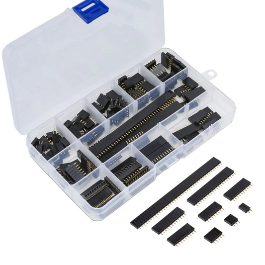 155pcs/Box 2.54mm Single Row Pin Socket Female Header Connector 2/3/4/5/6/7/8/9/10/12/20/40pin PCB Board Combination Kit Peaceful Pleasures Health and Wellness Default Title