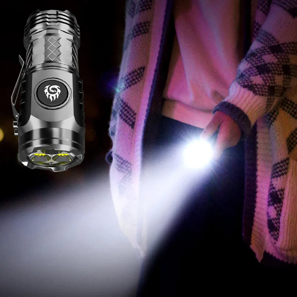 Mini 3-LED Keychain Flashlight | USB-C Rechargeable, Waterproof