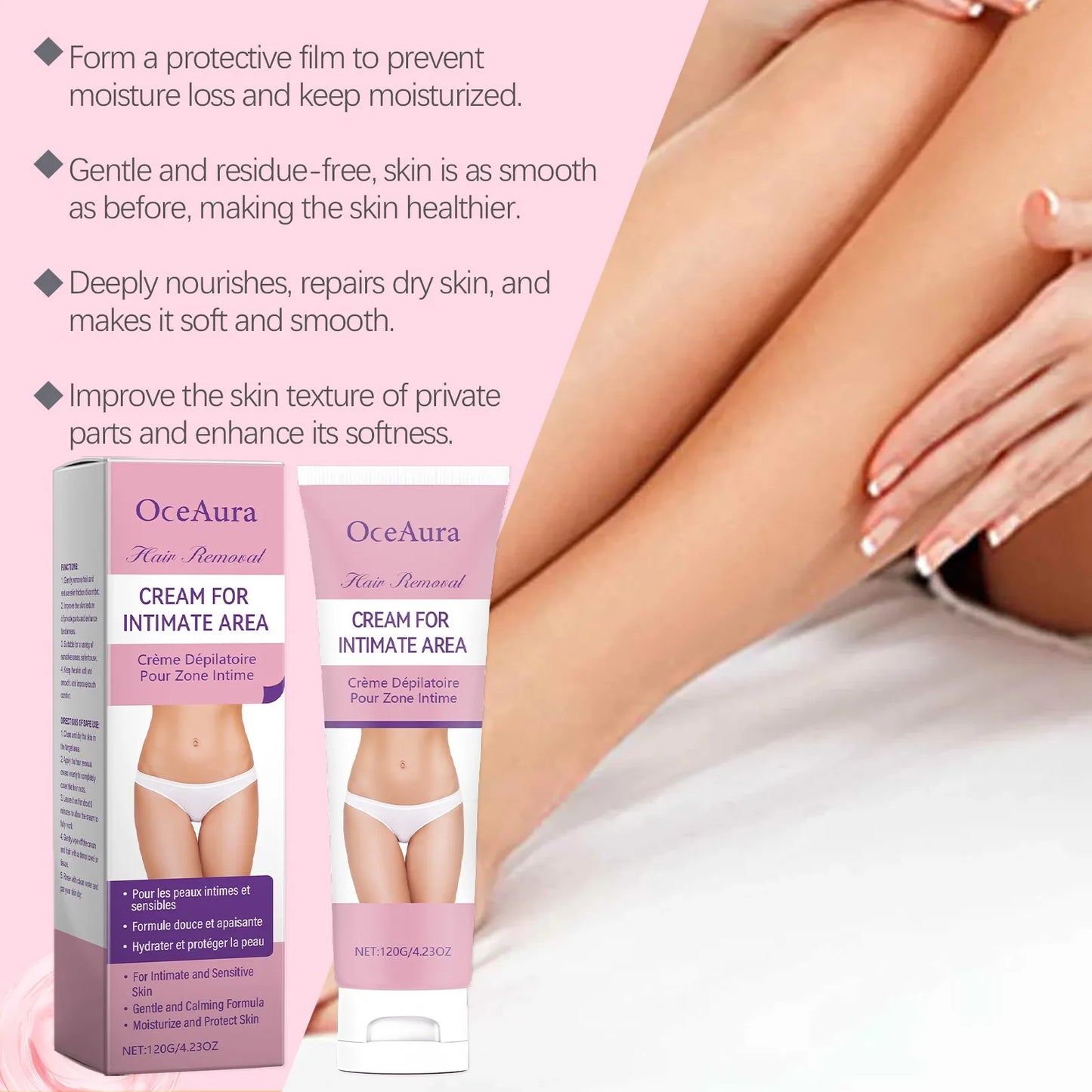 OceAura Sensitive Skin Hair Removal Cream | Bikini & Body