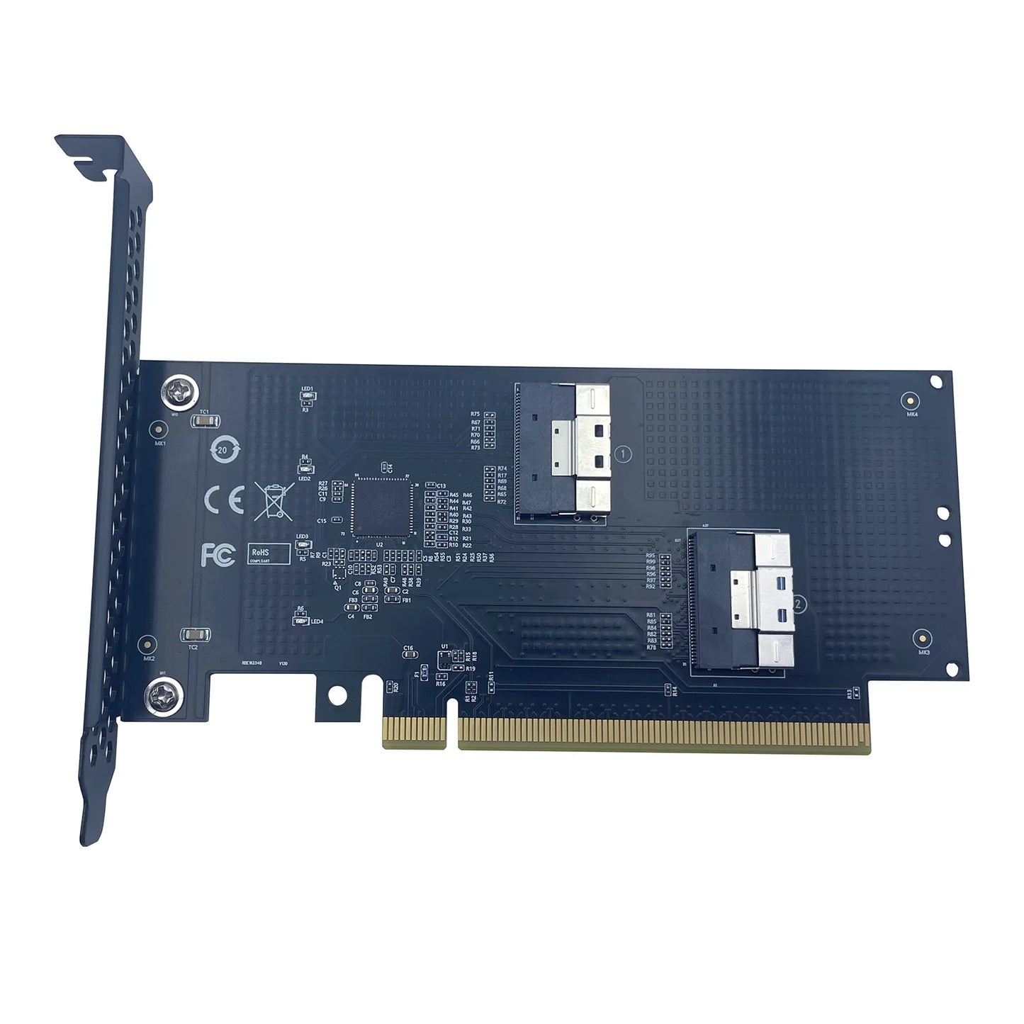 Discrete GPU Graphics Card U.2 SSD Extension Adapter PCI Express 4.0 X16 to SlimSAS SFF-8654 8i A-B Cable Converter Riser Cables Peaceful Pleasures Health and Wellness Backplane