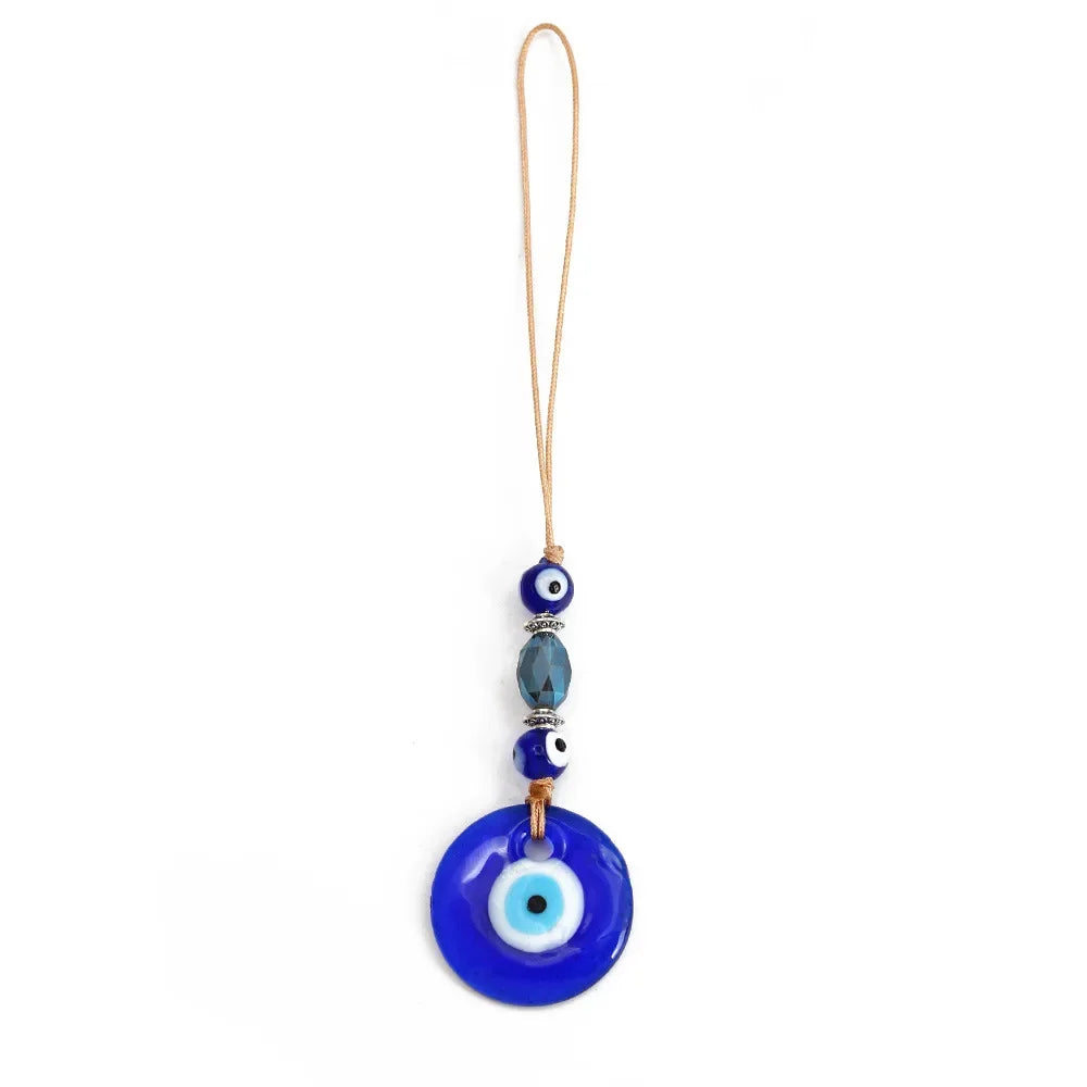 Evil Eye Charm Protection Tassel Crystals Feng Shui Car Room Decor Turkish Blue Eye Retro Glass Pendant Home Decor Gifts nordic Peaceful Pleasures Health and Wellness BE452BU00