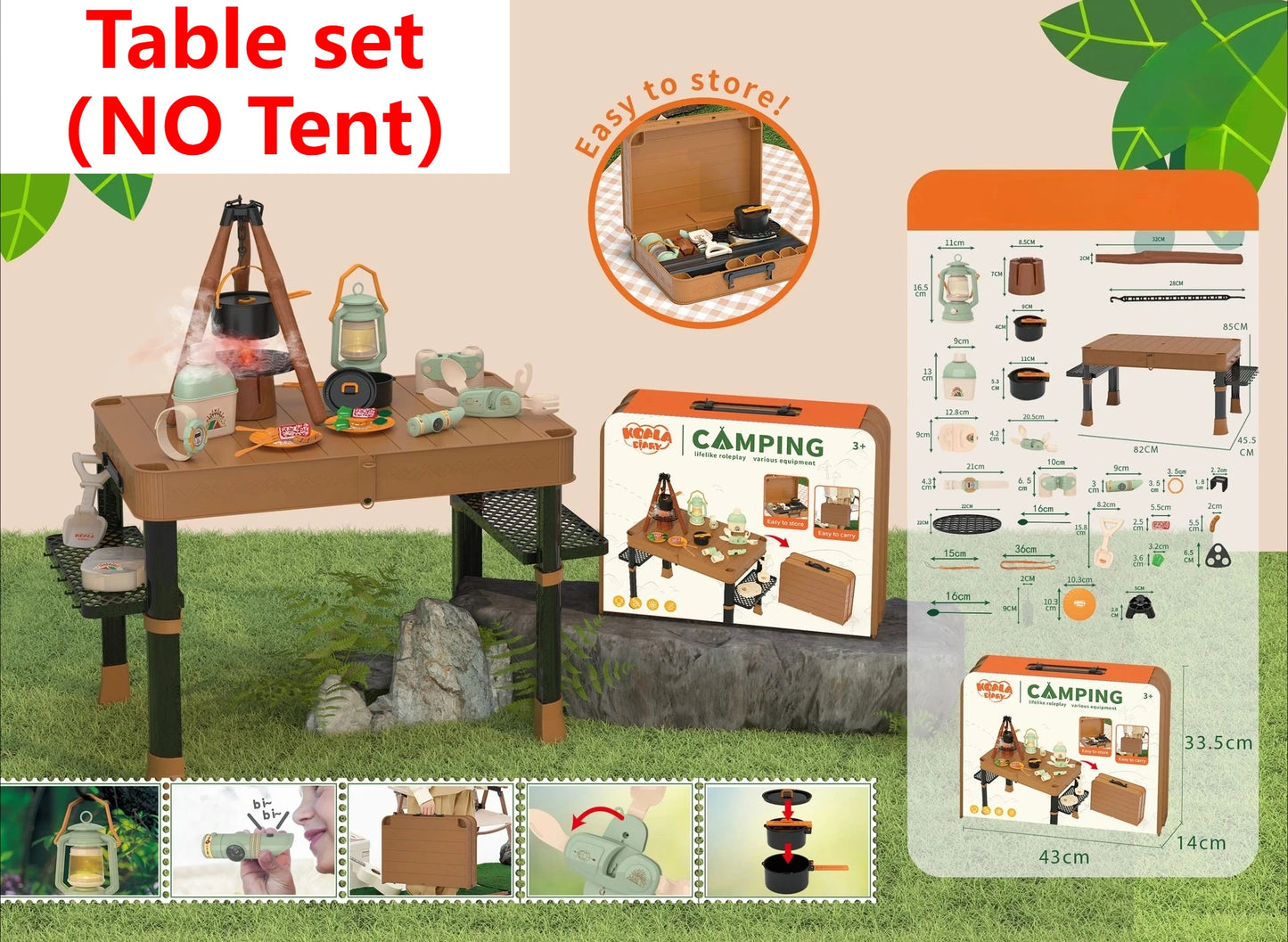 Kids Camping Explorer Set – Tent, Campfire & Binoculars Toy