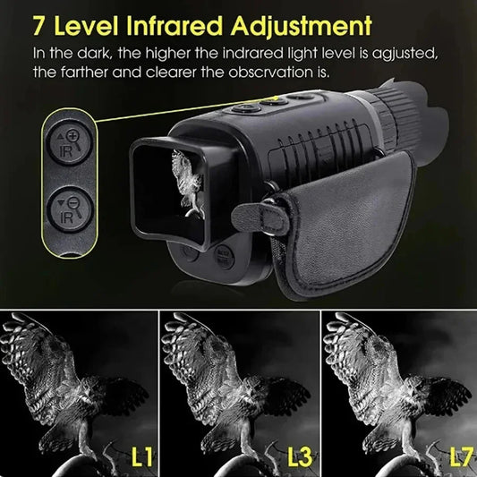 NEW Monocle Niaht Vision infrared Optical Monocular Digital Zoom 5X Photo 300M Long Night Vision For Hunting Range Telescope Peaceful Pleasures Health and Wellness
