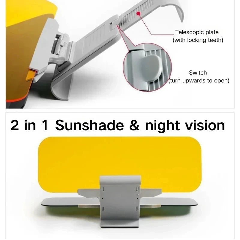 HD Car Sun Visor Extender – Day & Night Anti-Glare UV Shield