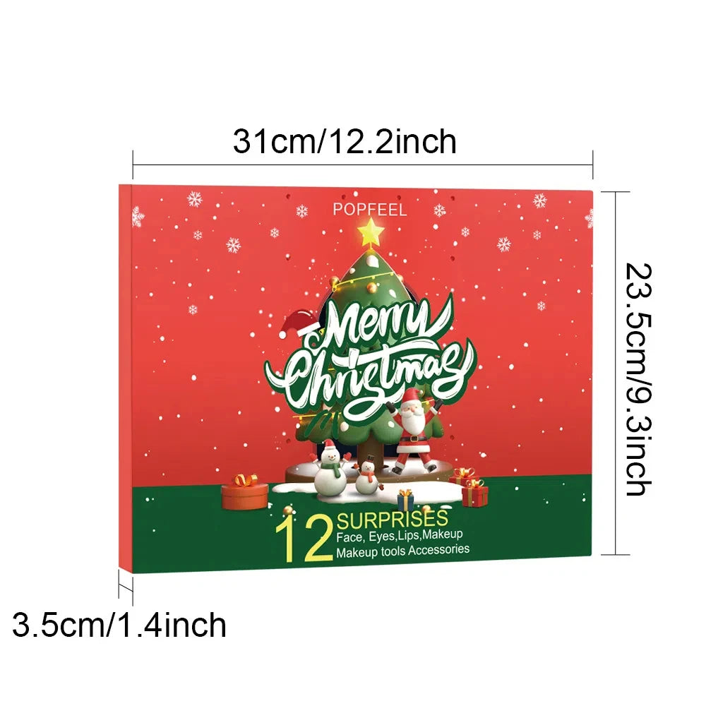 Christmas Countdown Makeup Calendar Gift Set – 12pc Kit
