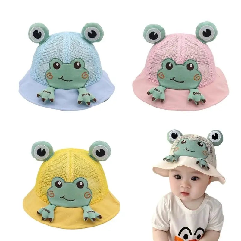 Toddler Cartoon Fisherman Hat | Sun Protection & Chin Strap