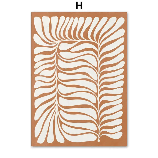 Abstract Floral Canvas Wall Art | Nordic Flower Poster Print Canvas Wall Art Peaceful Pleasures Health and Wellness H 40x60cm Unframed