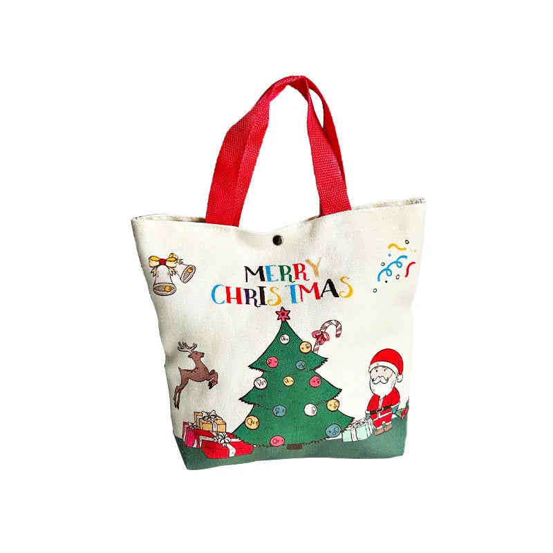 Christmas Canvas Gift Tote Bags | Holiday Candy & Gift Bags