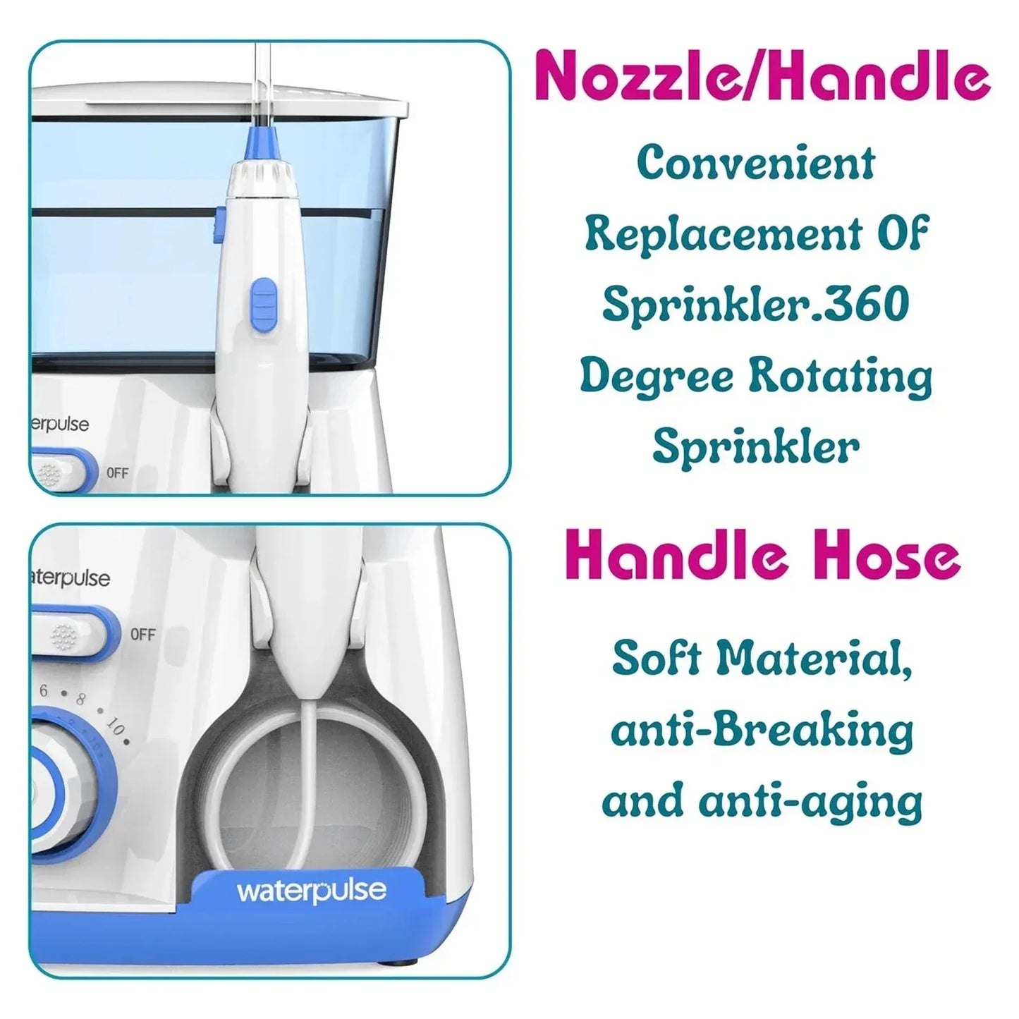 Electric Water Jet Flosser Oral Irrigator 800ml Water Tank 5 Jet Tips Teeth Cleaner Dental Oral Hygiene Care Equipment Peaceful Pleasures Health and Wellness