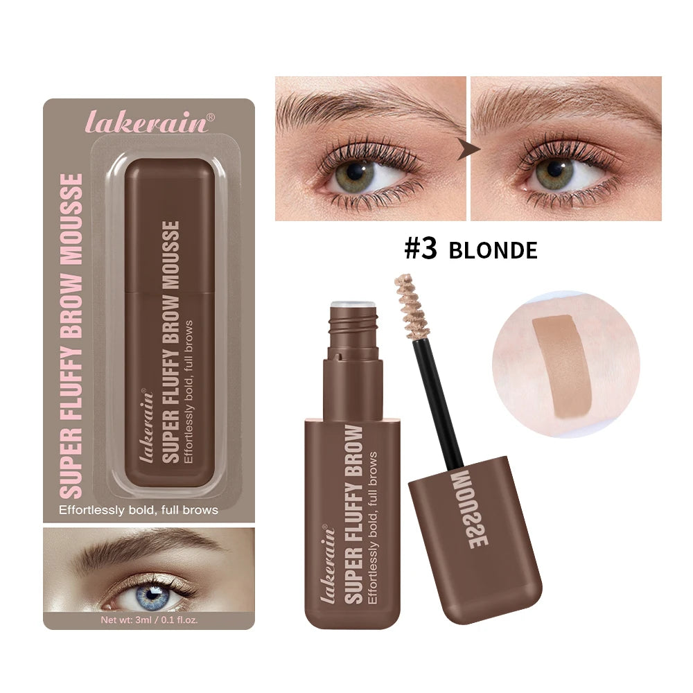 Superfluff Volumizing Brow Mousse Eyebrow Gel Thick Eyebrows Tint Tinted Brow Gel Multiple Color Long-Lasting Waterproof Makeup Peaceful Pleasures Health and Wellness 3 BLONDE