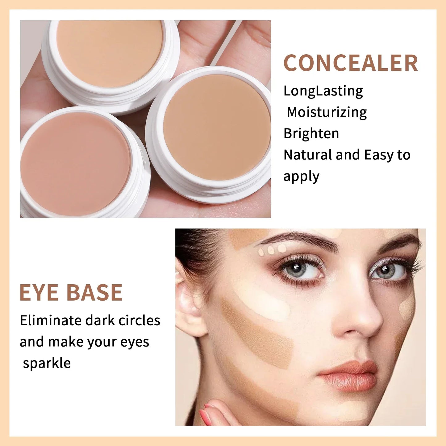 QIC High Coverage Waterproof Concealer Cream – All Skin Types