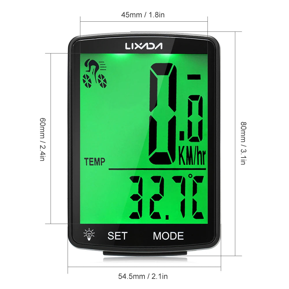 LIXADA IPX6 Waterproof Cycle Measurable Temperature Stopwatch