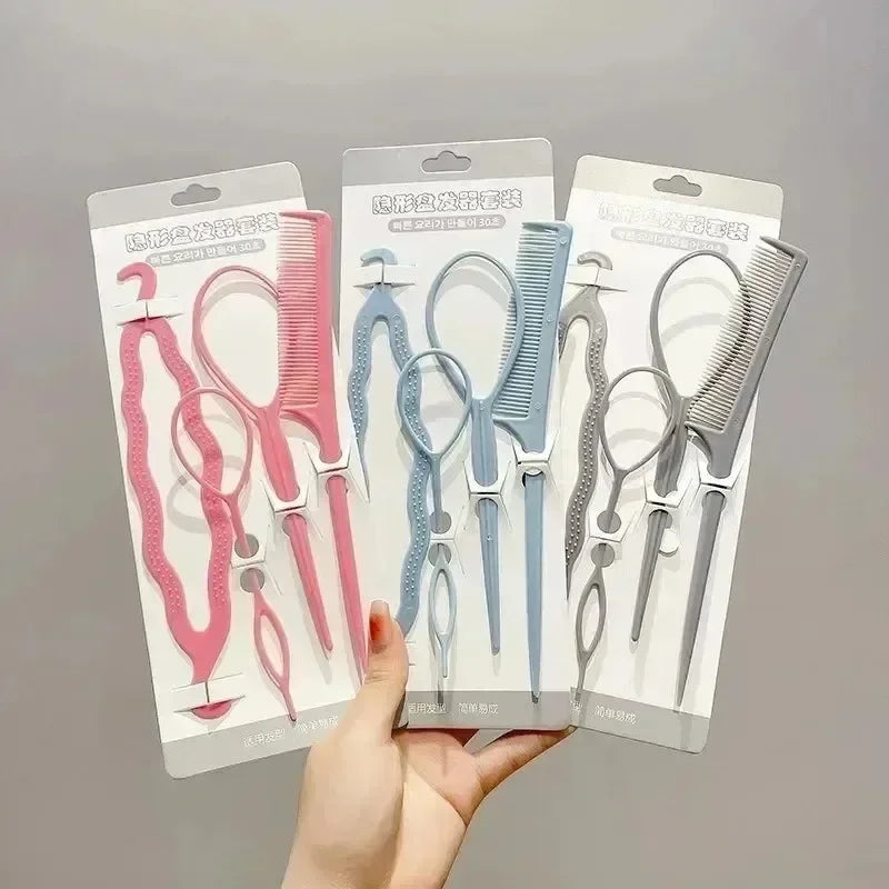 DIY Hair Braiding Kit – Twist Bun Clips & Styling Tools