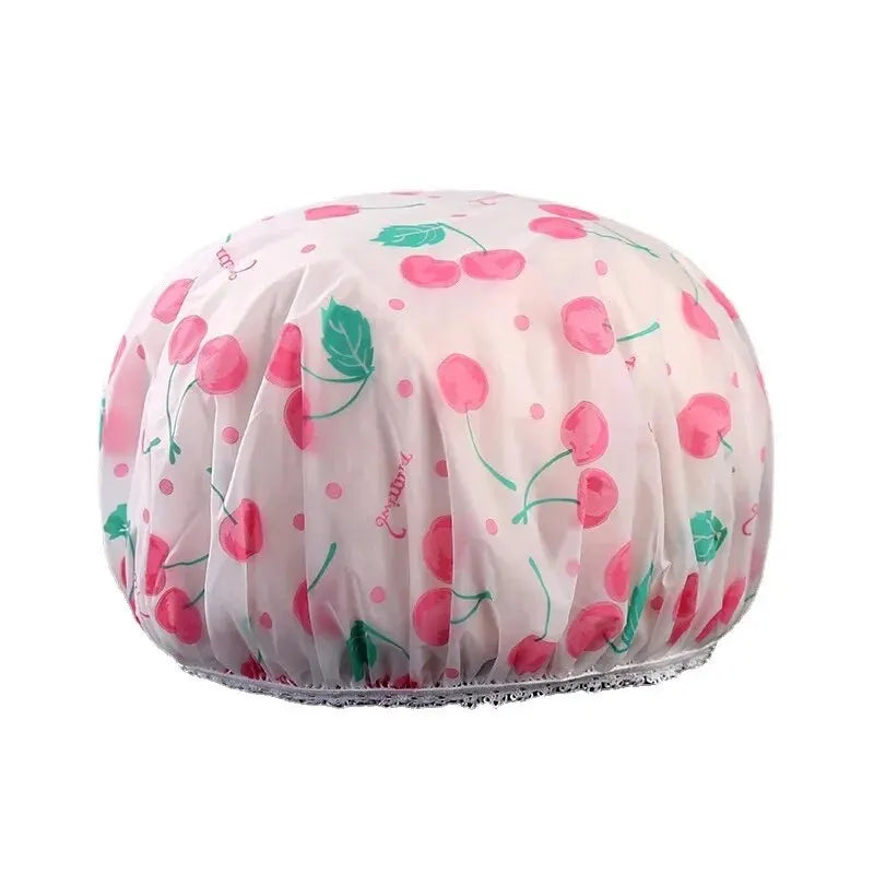 Thickened Waterproof Shower Cap – Lace PVC Bath & Spa Hat