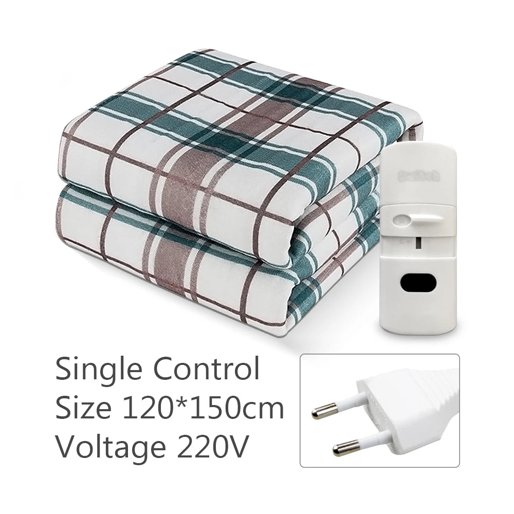 220V Electric Blanket Automatic Thermostat Electric Heating Blanket Body Warmer Thermal Mattress for Winter Home Office Use Peaceful Pleasures Health and Wellness C 120x150cm EU