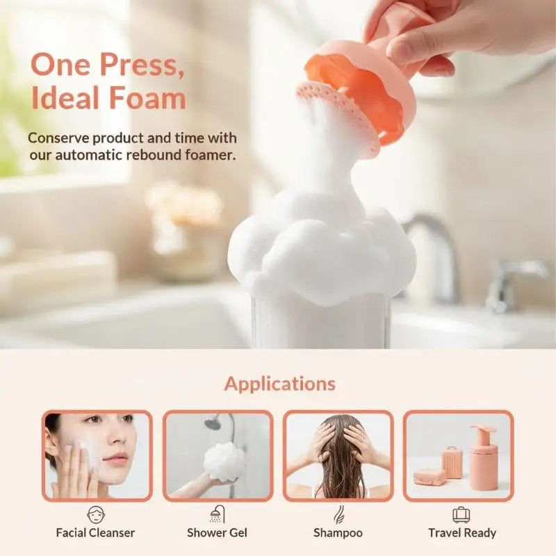 Compact Durable Facial Cleansing Foam Maker Clear Bottle Portable Reusable Foaming Bottle Face Wash Bubble Maker Skincare Bubble Peaceful Pleasures Health and Wellness