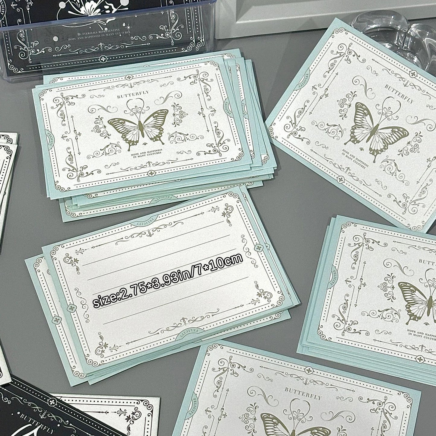 Exquisite Butterfly Pattern Message Cards Handwritten Letter Holiday