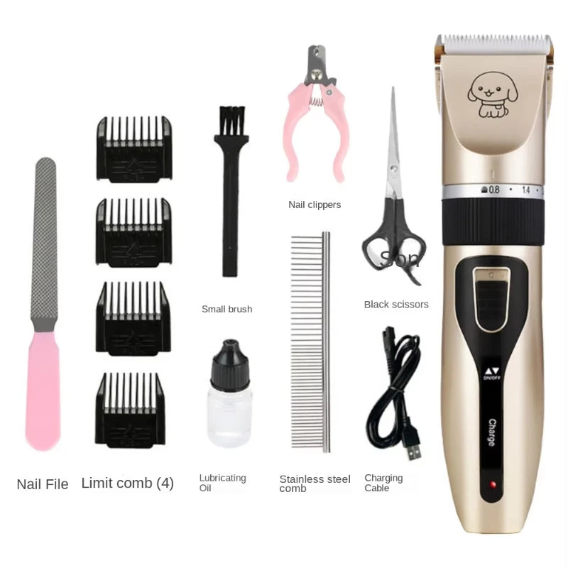Cat Dog Hair Clipper Electrical Professional Hair Clipper for Pets Silent Hair Cutter USB Rechargeable Pet Grooming Clipper Set Peaceful Pleasures Health and Wellness