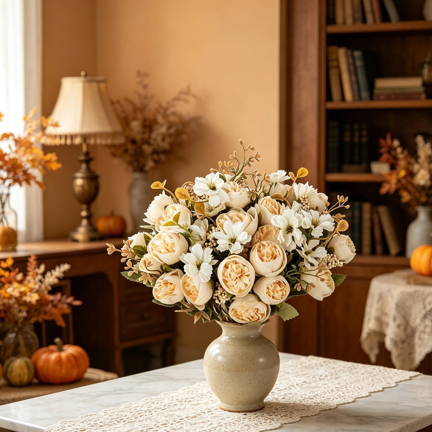 Silk Peony Artificial Flower Bouquet | Wedding & Home Decor