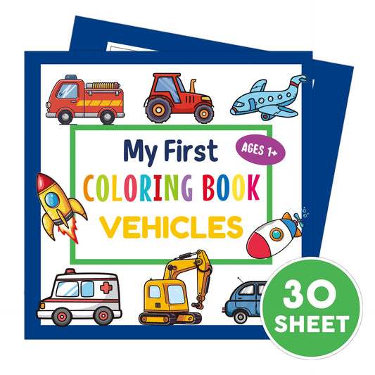 Bview Art First Coloring Book Fun Vehicles Cars Toddlers Boys Girls Peaceful Pleasures Health and Wellness 30 sheets