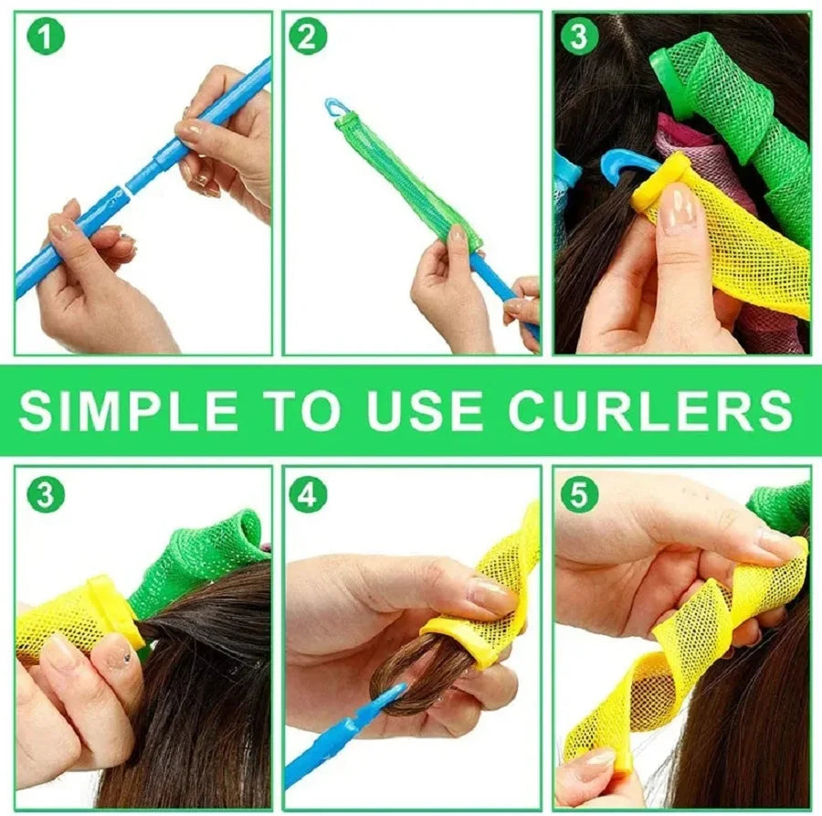 18Pcs Magic Hair Curler Wave Formers Set - DIY Hair Styling Tool Hair Accessories Rollers for Women Peaceful Pleasures Health and Wellness