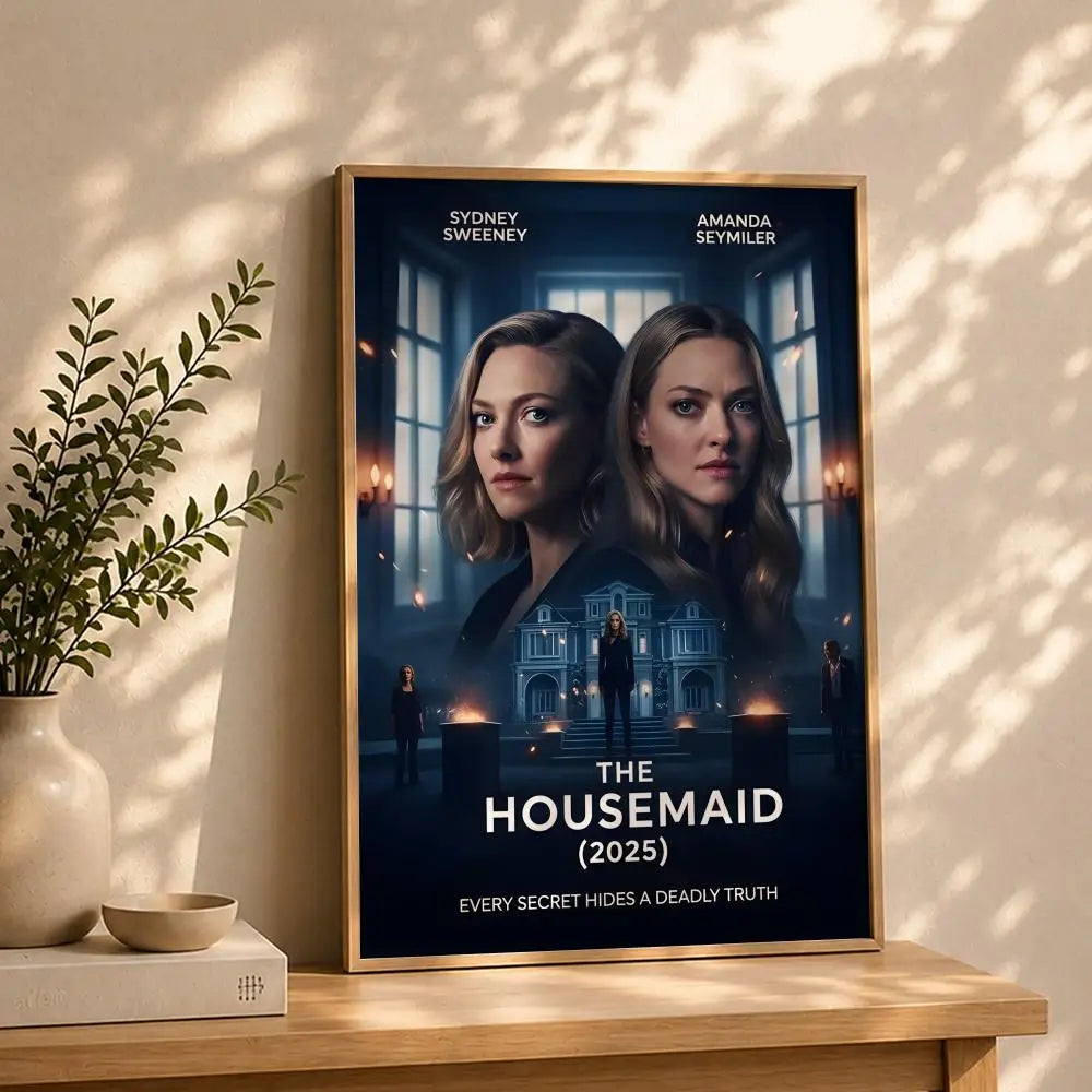 Movie T-The HousemaidS Poster HD Self Adhesive Waterproof Wall Art Ideal for Home Office Dorm Bedroom Great Gift Peaceful Pleasures Health and Wellness White7 21X30cmNoframe