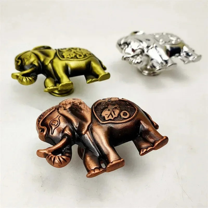Elephant Cabinet Knobs | Retro Zinc Alloy Drawer Pulls 50 Pack