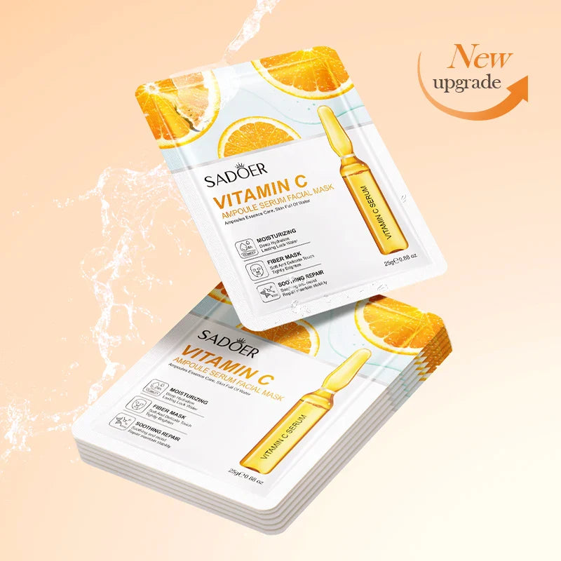 SADOER Vitamin C & Hyaluronic Acid Facial Mask 10-Pack