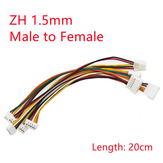 5Pcs/lot JST ZH1.5 Female To Male Adapter Conversion Line Connector with 200mm Extension Cable 20cm 2P 3P 4P 5P 6P Peaceful Pleasures Health and Wellness 3P